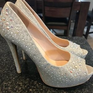 Silvery Heels -- Almost new condition!
